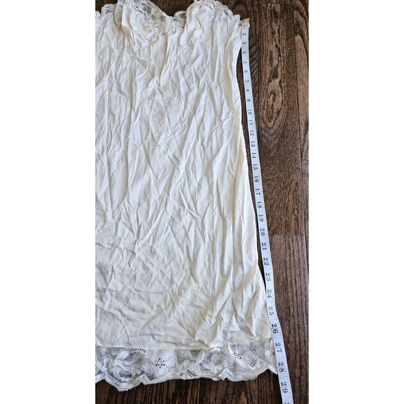 Vtg Vanity Fair Womens Slip Dress Nightgown Ivory Sz 36 Made in USA Floral Lace - Picture 7 of 10